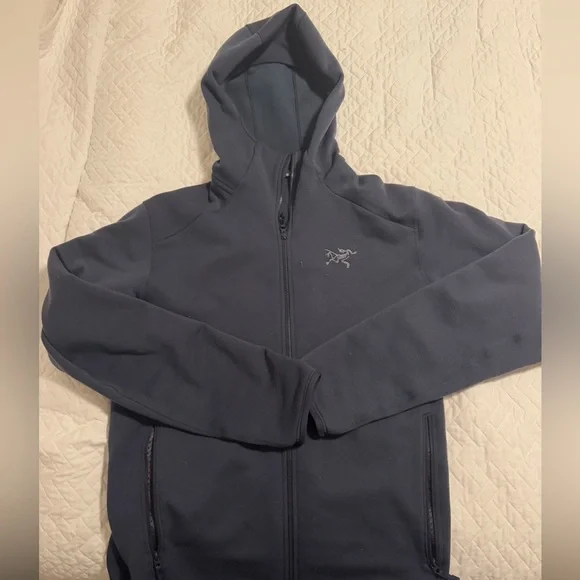 Arc'teryx Men's Dark Gray Blue Performance Hoodie Jacket M - Picture 10 of 11
